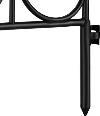 Produktbild von 30 tlg. Beetzaun Set aus wetterfestem Kunststoff, 30cm hoch, schöner Dekozaun, mit Erdspießen, 20m Zierzaun, schwarz