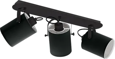 Produktbild von EGLO Deckenlampe Villabate, Deckenleuchte, Deckenstrahler aus Stahl und Textil, Wohnzimmerlampe in Schwarz, Weiß, Küchenlampe, Lampe, E27