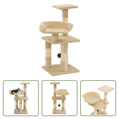 Immagine prodotto di The Living Store Tiragraffi per gatti con tiragraffi in sisal 65 cm Beige