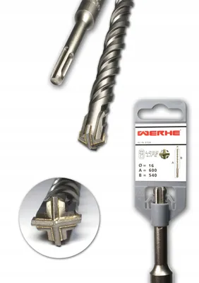 Immagine prodotto di WERHE Punta a croce per calcestruzzo SDS PLUS 16x600 mm