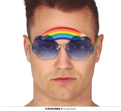 Produktbild von Regenbogen Brille Fantasy Sonnenbrille CSD Party Accessoire Rainbow Funbrille