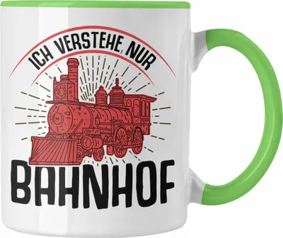Produktbild von Trendation - Ich Versteh Nur Bahnhof Lokführer Tasse Geschenk Eisenbahner Spruch Lokomotive Geschenkidee Eisenbahn (Grün)