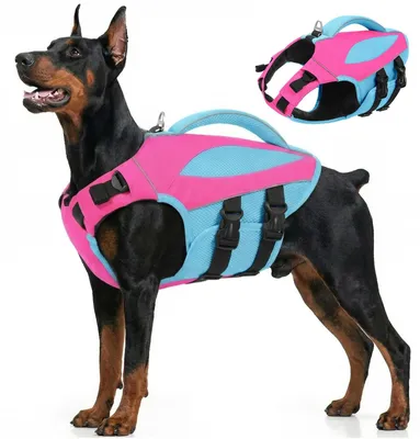 Productafbeelding van Zwemvest hond - Hondenreddingsvest - Maat L - Roze - Met reddingsgreep