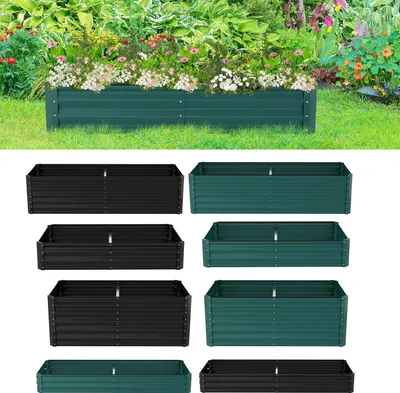 Obrázek produktu pro Jayseuw Zahradní zvýšený záhon zelený 240x90x60cm pozinkovaná ocel - záhony