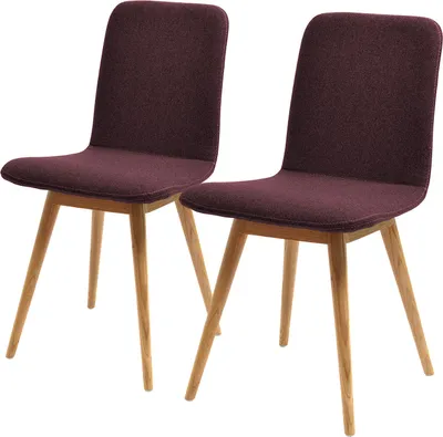 Produktbild von home24 Polsterstuhl - 2er-Set - Eiche Massiv / Stoff