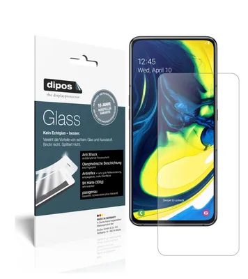 Produktbild von 1x Schutzfolie für Samsung Galaxy A80 matt - Anti-Shock 9H Folie dipos Glass Kunststoffglas