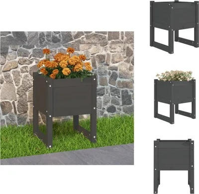 Obrázok produktu pre vidaXL Kvetináč sivý 40x40x52,5 cm z masívneho borovicového dreva - Kvetináče a sadenice