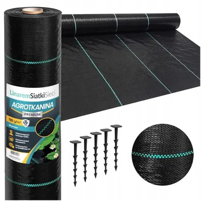 Zdjęcie produktu dla Agrotkanina 1,1x50m Premium 110g UV3% czarna na chwasty +kołki