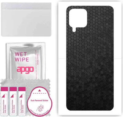Produktbild von apgo Rückseite Schutzfolie, Skin, kompatibel mit Samsung Galaxy A22, Hinten Displayschutzfolie aus Vinylfolie, kratzfest, einfache Montage - Schwarze Honigwabe