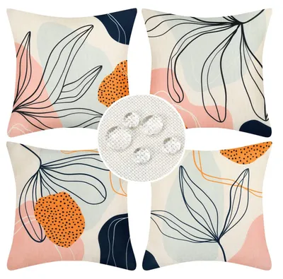 Immagine prodotto di Set di 4 Fodere per Cuscini Impermeabili 45x45 cm per Interni ed Esterni