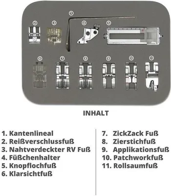 Produktbild von Füßchenset 11-teilig für Pfaff IDT