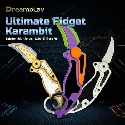 Produktbild von Fidget Karambitmesser, 2 Stück, 3D-gedruckt, weiß, für Stressabbau