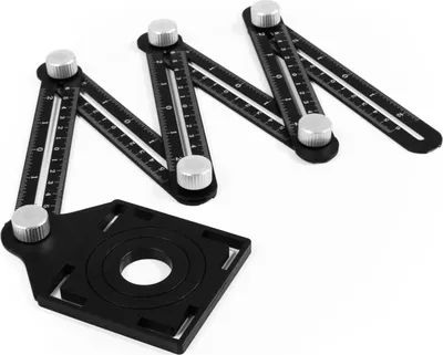 Produktbild von Winkelschablone McPower mit Lineal 6 Arme je 12cm faltbar