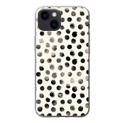 Produktbild von MuchoWow® Handyhülle Schutzhülle Hülle für iPhone 13 mini Polka dots - Schwarz - Weiß Silikon Softcase Handy Hülle - Softcase
