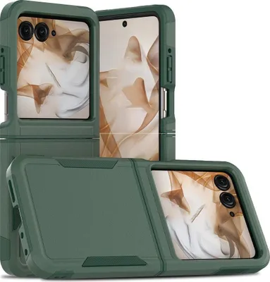 Produktbild von Mobigear Heavy Armor  Motorola Razr 50 Hülle Hardcase Backcover Stoßfest - Dunkelgrün