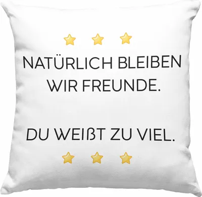 Produktbild von Trendation - Lustige Deko-Kissen mit Füllung 40x40 mit Spruch für Beste Freundin Arbeit Büro Lustig Deko-Kissen mit Füllung 40x40n Becher mit Sprüchen Kollegin Geschenk Sarkasmus  (Blau)