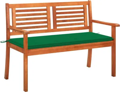 Produktbild von 2-Sitzer-Gartenbank mit Auflage 120 cm Massivholz Eukalyptus