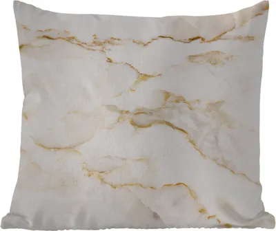 Produktbild von MuchoWow® Outdoor Kissen - Marmor - Limette - Gold - Luxus - Marmoroptik - Weiß - 40x40 cm - Wetterfest - Lounge Kissen - Kopfkissen - Interieur - Polster mit Bild