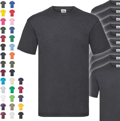 Produktbild von 10er Pack Fruit of the Loom Valueweight T-Shirt, Farbe:burgund meliert, Größe:3XL