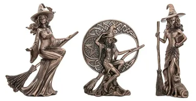 Imagen del producto de Decoración de estatua de bruja en tres partes