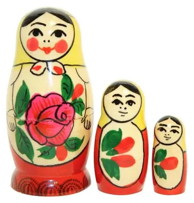 Image de Matriochka, poupées russes, ensemble de 3 poupées imbriquées, 7 cm - Poupées en bois