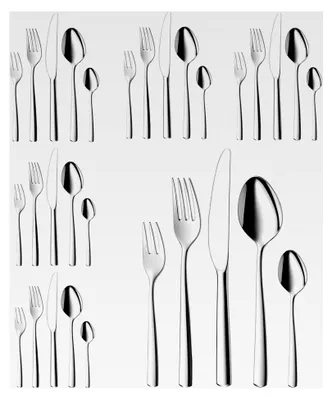 Produktbild von Besteckset für 6 Personen, 30-teiliges Edelstahl Besteckset, Silbernes Besteckset, Elegantes Edelstahl mit Messer, Gabel, Löffel, Spülmaschinenfest