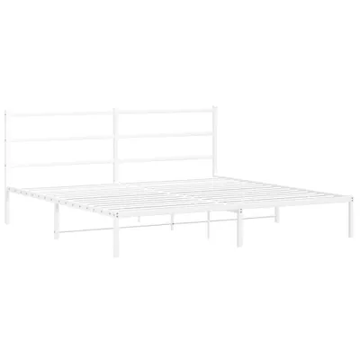 Produktbild von Bettgestell mit Kopfteil Metall Weiß 183x213 cm