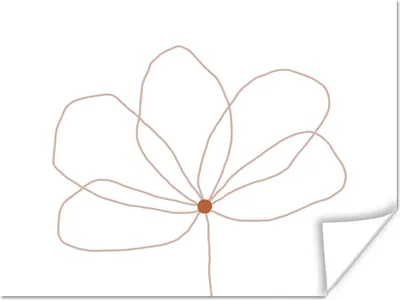 Produktbild von MuchoWow® Poster Blume - Strichzeichnung - Natur 160x120 cm - Foto Plakat