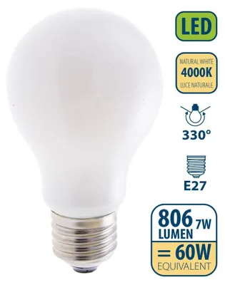 Obrázok produktu pre VELAMP OPÁLOVÁ VLÁKNOVÁ žiarovka 7W, E27, 4000K