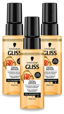 Productafbeelding van 3 x Schwarzkopf Gliss Total Repair Express Repair Conditioner, 70 ml - Voordeelverpakking - 3 stuks