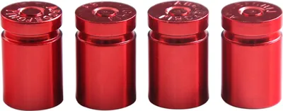 Imagen del producto de 4 unidades de tapas protectoras para válvulas de neumáticos, fabricadas en aluminio, para válvulas de aire de neumáticos de automóviles y motocicletas. Tapa antipolvo, universal (roja)