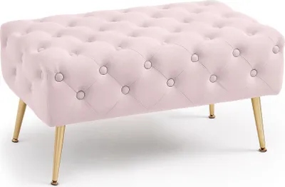 Produktbild von Polsterbank aus Samt gesteppt 80 cm MADRID Puderrosa