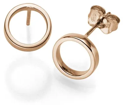 Produktbild von Paar Ohrstecker Ring Ø9mm aus 585 Rotgold Ohrringe Ohrschmuck schlicht glänzend