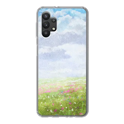 Produktbild von MuchoWow® Handyhülle Schutzhülle Hülle für Samsung Galaxy A32 5G Aquarell - Blumen - Landschaft Silikon Softcase Handy Hülle - Softcase