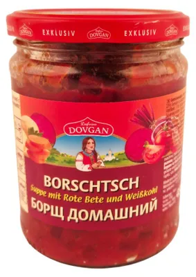 Produktbild von Dovgan Borschtsch Suppe mit Rote Beete und Gemüse 480g