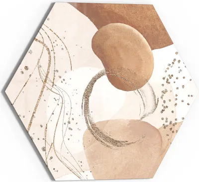 Produktbild von DEQORI Glasbild Echtglas 55x48 cm 'Erdfarbene Eleganz' Wandbild Bild modern Deko