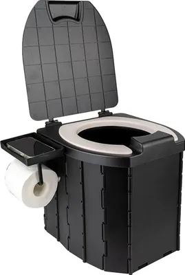 Obrázok produktu pre Skladacia toaleta, prenosný dizajn, pohodlná a ergonomická, čierna