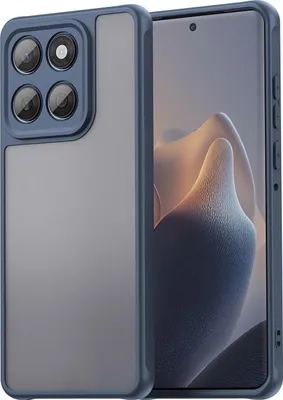 Produktbild von Matt Hülle für Motorola Edge 60 Fusion mit Kameraschutz, Transluzente Matt Rückseite Stoßfeste Handyhülle Blau