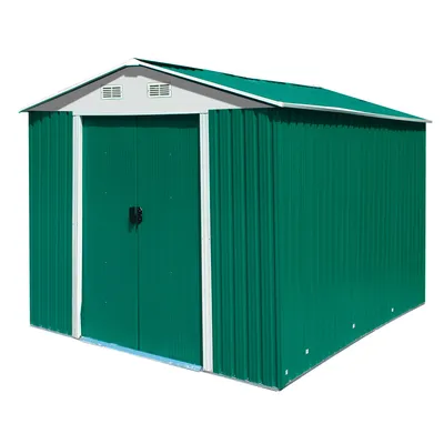 Produktbild von Metall Garten Gerätehaus Geräteschuppen Gartenhaus Schuppen grün 236x174,5x206
