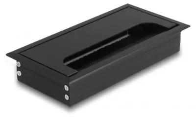 Produktbild von Delock Kabeldurchführung für Tischeinbau mit Bürste 160 x 80 x 28 mm schwarz