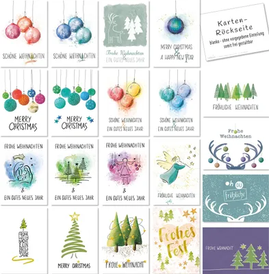 Immagine prodotto di Set di cartoline natalizie LifeDesign – 20 cartoline natalizie – Set da 20 cartoline formato DIN A6 – Cartoline bianche – Cartoline natalizie piccole – Biglietti di auguri natalizi – Set di cartoline natalizie per gli auguri di Natale
