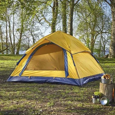 Produktbild von Famanu Campingzelt wasserdicht - Blau, für 3 Personen