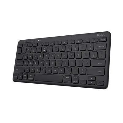 Obrázok produktu pre Trust Lyra, Mini, Bezdrôtový, RF Wireless + Bluetooth, Nožnicový spínač, QWERTY, Čierna