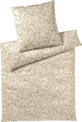 Immagine prodotto di Elegante biancheria da letto in raso di cotone Mako Floral beige 135x200 cm + 80x80 cm