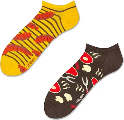 Produktbild von Kurze Herrensocken "Grill", Größe 41-46, bunte Socken mit lustigem Muster