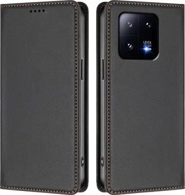 Immagine prodotto di Custodia in pelle per Xiaomi 13 Pro, flip case magnetico in Finto cuoio con supporto Nero