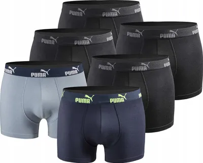 Produktbild von PUMA Herren Boxershort Limited Statement Edition 6er Pack - Black-Navy-Blue New - Gr. M