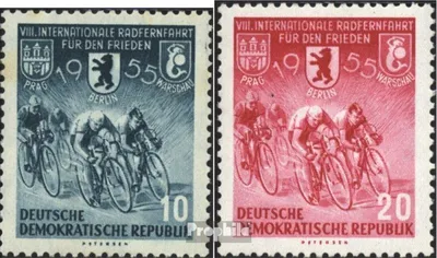 Produktbild von Briefmarken DDR 1955 Mi 470-471 (kompl.Ausg.) gestempelt Internationale Radfernfahrt für den Frieden