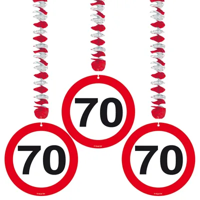 Produktbild von Folat Geburtstag Party Verkehrsschild 7,6 cm Dekoration zum Aufhängen ? 70.