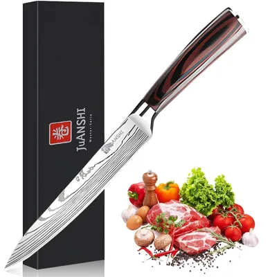 Obrázek produktu pro Profesionální masivní nůž, 20 cm, z vysoce kvalitní nerezové oceli. Ostrý kuchyňský nůž vhodný na maso, ryby a zeleninu. Ergonomická rukojeť
